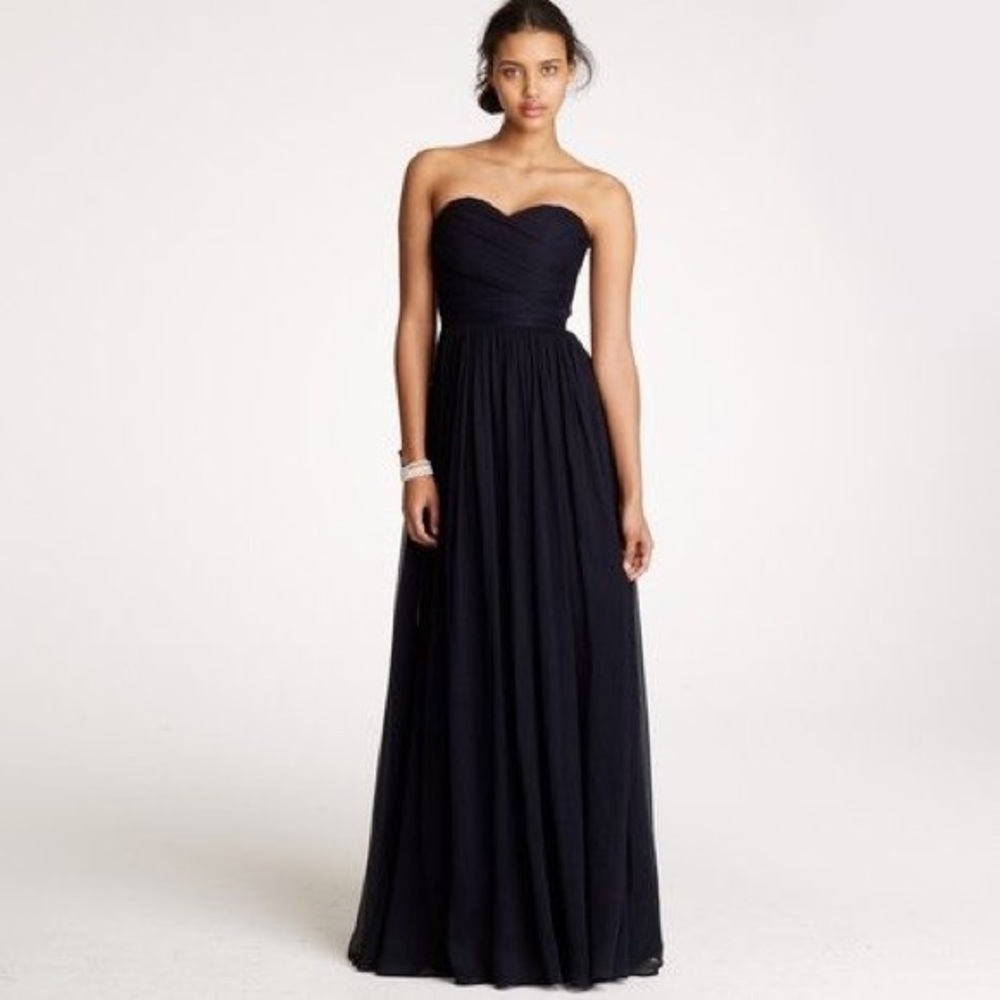J. Crew NWT Strapless Floorlength Chiffon Gown
